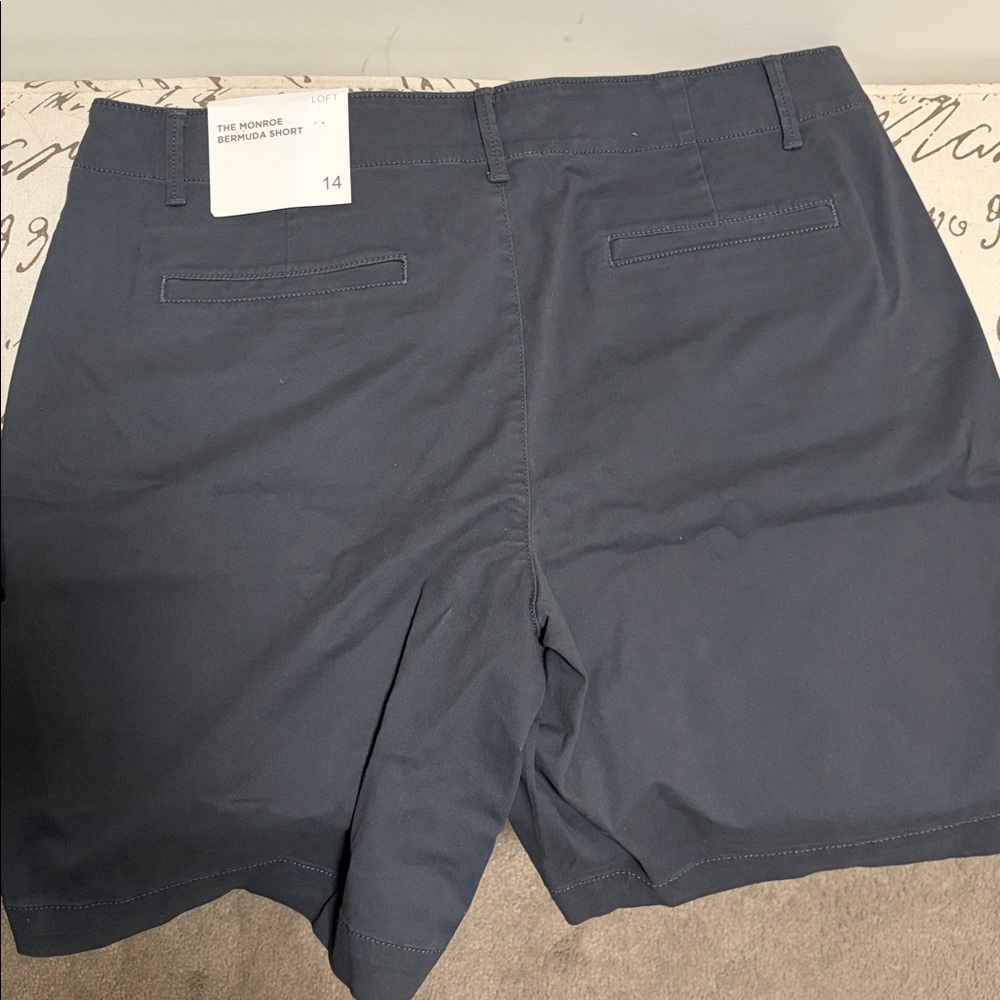 LOFT Dark Blue Bermuda Shorts